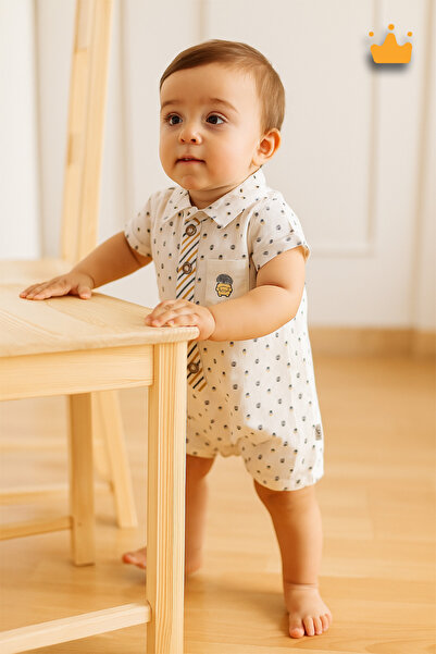 Babydola Cotton Penguin Detailed Baby Boy Holiday Jumpsuit 12779