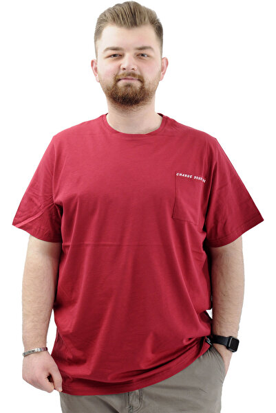 ModeXL Бордовий чоловічий футболка - велосипедна горловина, бавовна, з принто...