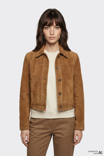 Elle Shoes Taba Deri Kadın Ceket