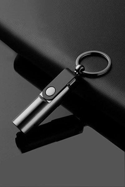 Metal Keychain with Black Matchstick Gasoline Lighter 1 Piece