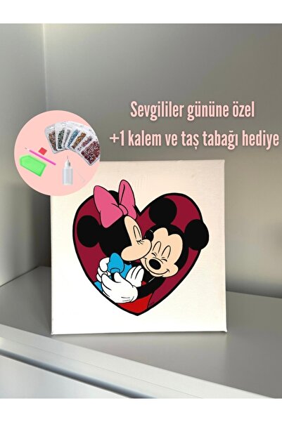 YADA Mickey & Minnie Mouse - Rhinestone Kit, Diamond painting - Sevgililer Gü...