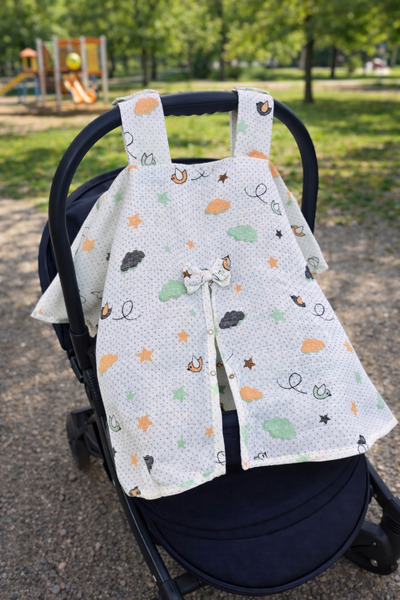 Tomuycuk 100% Cotton Muslin Stroller Cover / Baby Stroller Cover with Snap Fa...