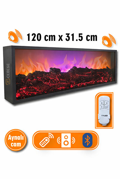 ROZIA Dekoratif Elektrikli Yapay Şömine - 120x31.5x16 Cm - Farklı Renk Modlar...