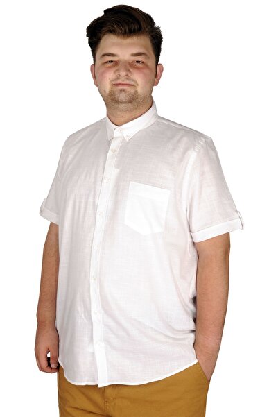 ModeXL Cămașă Mode XL din in și lycra, cu buzunare 20389