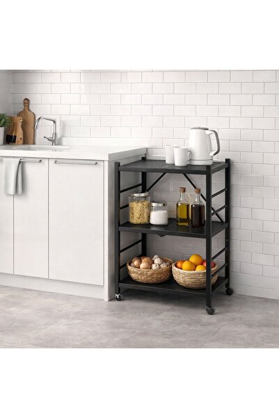 formood Katlanır 3 Raflı Banyo Rafı Mutfak Rafı Düzenleyici Çiçeklik Kitaplık...