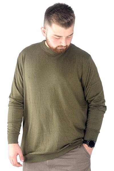 ModeXL Mode XL Large Size Sweater Crew Neck 22207 Khaki