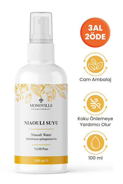 Monoville Nioli Suyu Cilt Toniği Ve Çamaşır Spreyi %100 Doğal 100 ml (Niaouli...