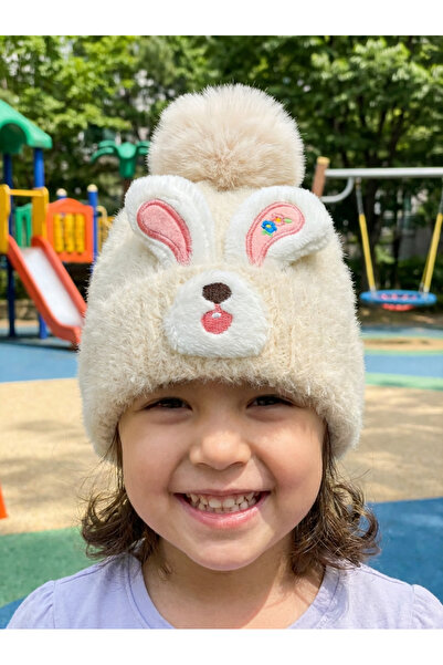 PIECE SIGNATURE Kız Çocukları İçin Lüx, İçi Polar Astarlı Soft Bere ( 4-8 Yaş )