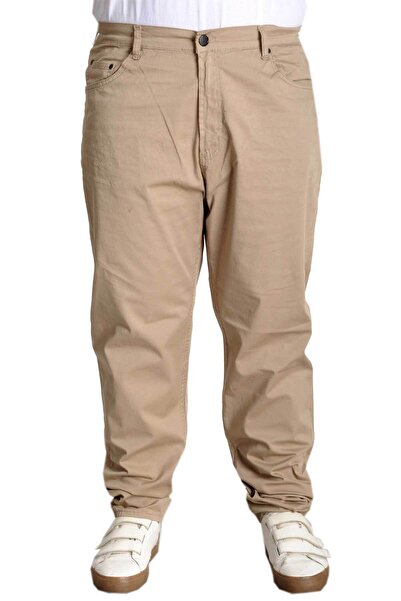 ModeXL Fashion XL Large Size Trousers Linen 5Cep Milano Classic 20902 Beige