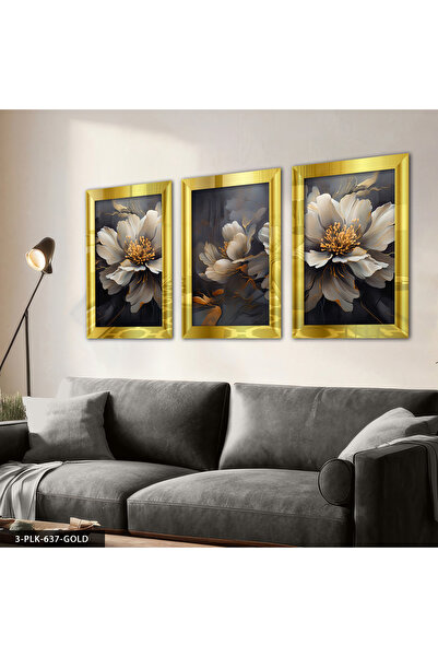 Evinemoda Pictură din plexiglas cu ramă în oglindă, cu design artistic, cu flori