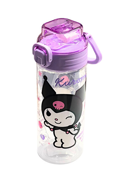 WİGGLE 500ml Kuromi Rahat İçim Ağızlıklı Askılı Kilitlenebilir Su Matarası