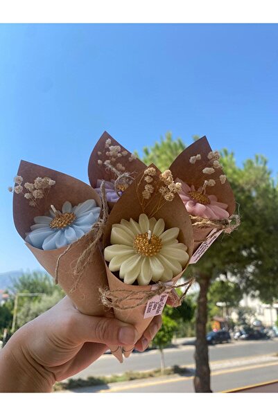 Genel Markalar Kişiye Özel Düğün|nişan|söz Hediyelik Papatya Buket renkli mum...