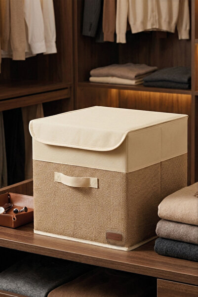 PH Prendi Home White Garnished Jute Cover Closet Laundry Toy Organizer Foldin...