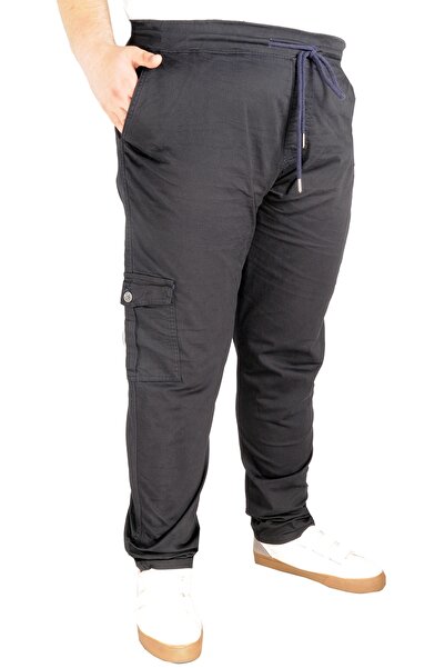 ModeXL Modne XL pantalone veće veličine Lan Cargo Jogger Milano 21912 Mornars...