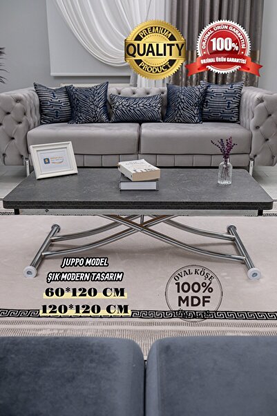 SEHPAM AKILLI Akıllı Sehpa Juppo Üst Tabla Mdf Kartal Oval Köşe Alt Ayak Krom...