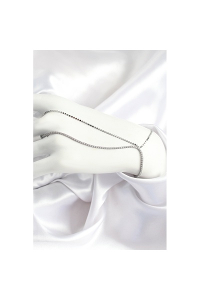 Skygo سلسلة مطروقة من حجر الزركون النحاسي موديل فضي اللون للنساء شاهمران - TJ...