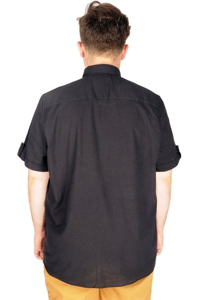 ModeXL قميص مود XL كبير الحجم من الكتان والليكرا مع جيوب 20389