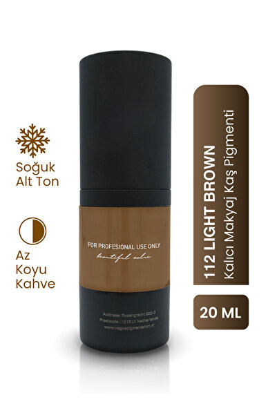 PSD Kozmetik 112 Light Brown -  Kalıcı Makyaj Kaş Pigmenti - Microblading & P...