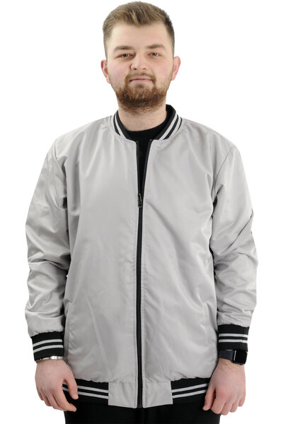 ModeXL Men's Large Size Double Sided Gray Coat - Mode XL 23652