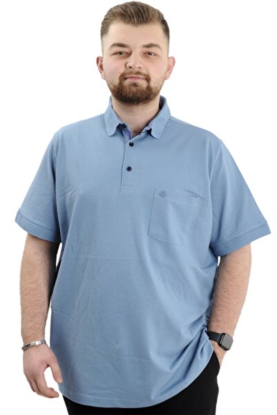 ModeXL Ανδρικό μπλουζάκι Mode XL σε μεγάλο μέγεθος, με λαιμόκοψη πόλο και τσέ...