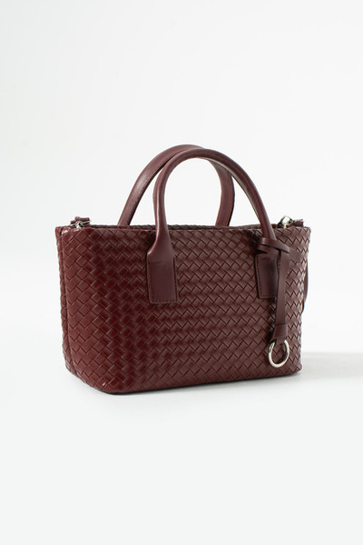 LUNABLU Geantă de mână și de umăr din piele PU cu model tricotat, pentru feme...