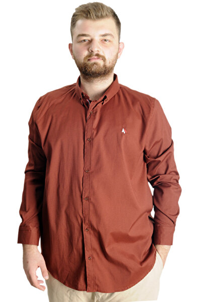 ModeXL Ανδρικό πουκάμισο Mode XL μεγάλου μεγέθους U.Kol Tom Oxford 23303 Plum