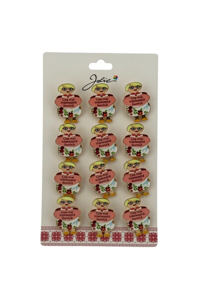 Flippy Set 12 Brose Martisor Primavara cu Mesaj Cea Mai Inteleapta Bunica