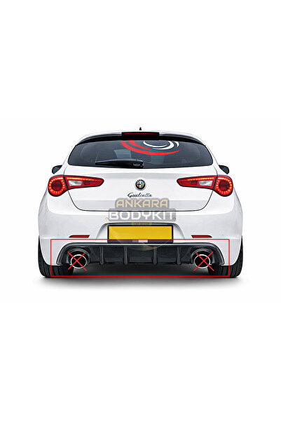 ANKARA BODYKİT GİULİETTA ÇİFT ÇIKIŞ DİFÜZÖR - PLASTİK - PİANO BLACK uyumlu