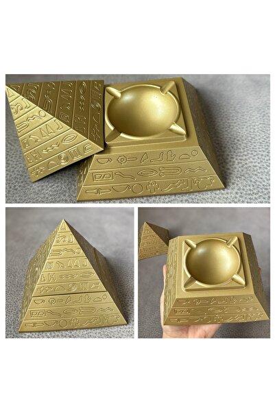 Elithestudio Elithe Mat Gold Piramit Tasarım Dekoratif Obje | El Yapımı Masaü...