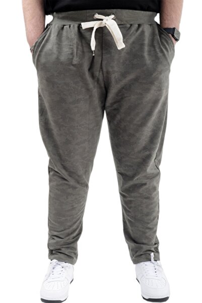 ModeXL Mode XL Large Size Sweatpants Narrow Leg Point Designed 20514 Khaki