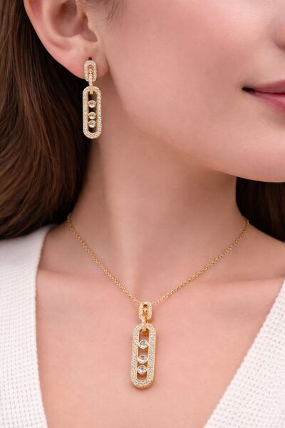 FERRO Silver Steel Women's Earring and Necklace Set Frjw10008A-A 2 Year Warra...