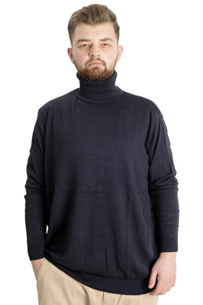 ModeXL Mode XL Büyük Beden Erkek Kazak Balıkçı Yaka 22205 Koyu Lacivert