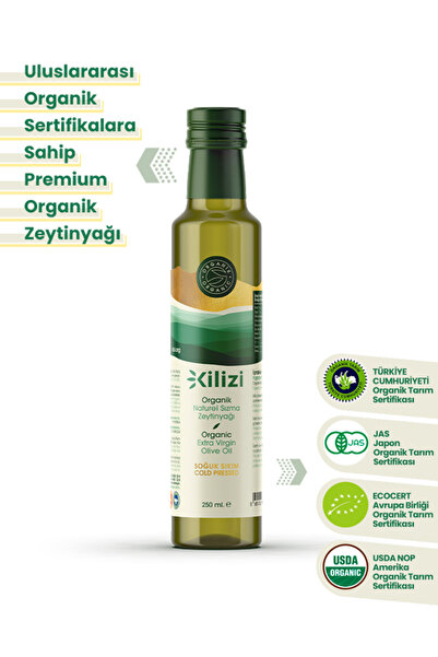Kilizi Yağ Kilizi Yeni Hasat Soğuk Sıkım Organik Sızma Zeytinyağı 250 ML | Ec...