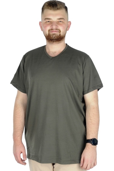 ModeXL تي شيرت للجنسين مقاس كبير من Mode XL برقبة على شكل حرف V قماش قابل للت...