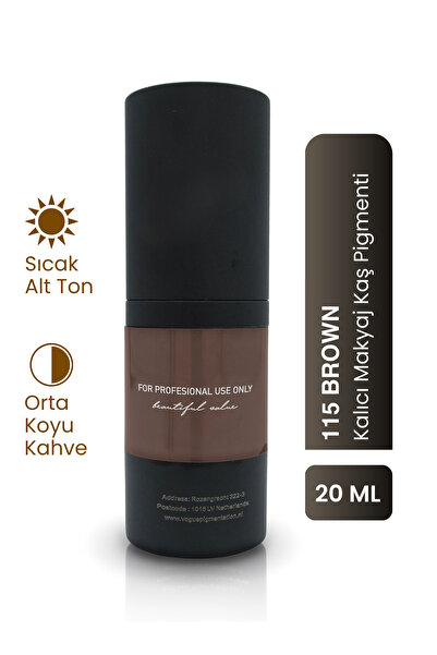 PSD Kozmetik 115 Brown -  Kalıcı Makyaj Kaş Pigmenti - Microblading & PMU, Yo...