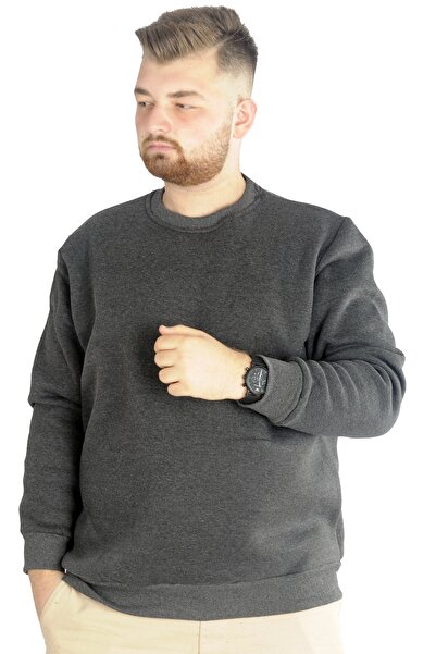 ModeXL Mode Xl Men's Sweatshirt Crew Neck Basic 20131 Anthramelange