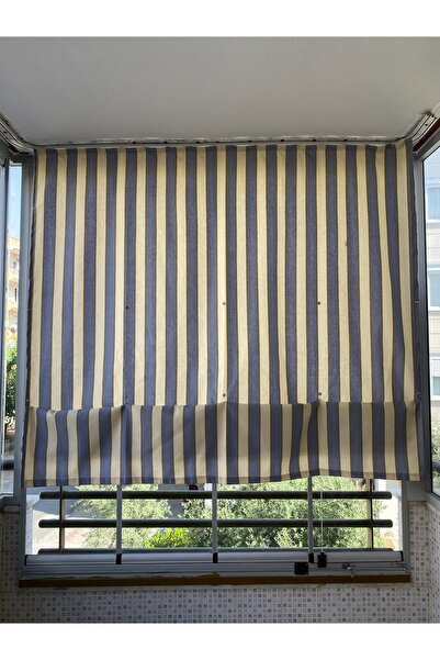 Görgülü Shop Çıtçıtlı Yüksekliği Ayarlanabilen Katlanabilir Gri Krem Balkon P...