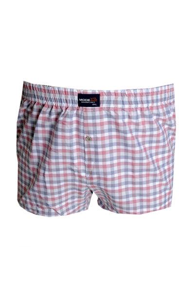 ModeXL Mode XL Large Size Men's Boxer Patterned Poplin 6348 Ecru