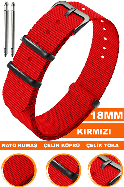 COBRA سوار ساعة Fossil-Welder-Casio-Seiko-Omega-Armani مقاس 18 ملم - نسيج نات...