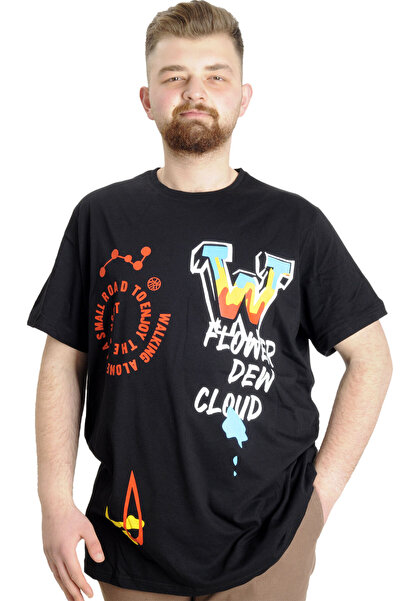 ModeXL Tricou pentru bărbați Mode XL, mărime mare, DEW CLOUD 23145 Negru