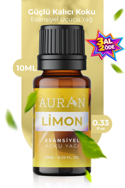 AURAN Limon Saf Esansiyel Uçucu Yağ Buhurdanlık Yağı Difüzör Esansı Aromatera...