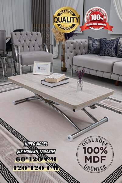 SEHPAM AKILLI Akıllı Sehpa Juppo Üst Tabla Mdf Lizbon Oval Köşe Alt Ayak Krom...