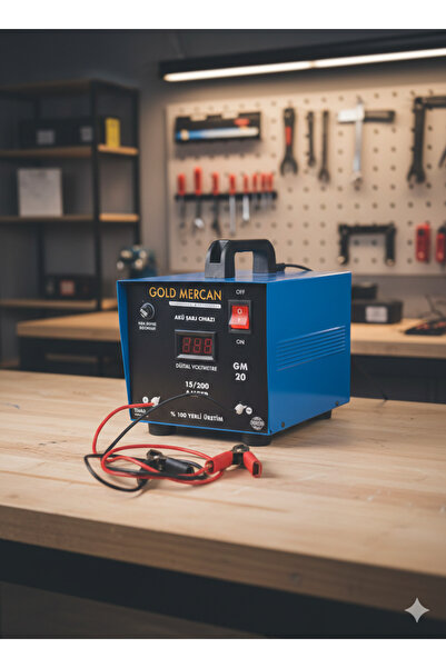 gold mercan 12 Volt Akü Şarj Cihazı Dijital Göstergeli Test Özellikli