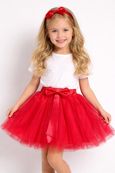 Genel Markalar Kız Çocuk Fiyonklu Hayal Tütü Tüllü Etek