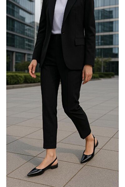 37Numara Balerini de damă mărime mare 41-42-43-44 Piele lacuită neagră