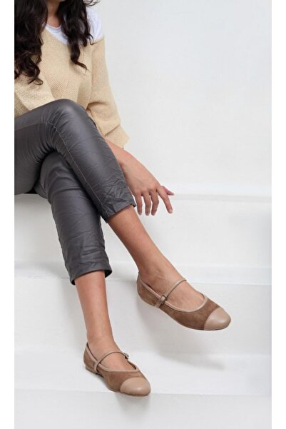 37Numara Balerini din piele naturală din piele intoarsa - Marime mare 41-42-4...