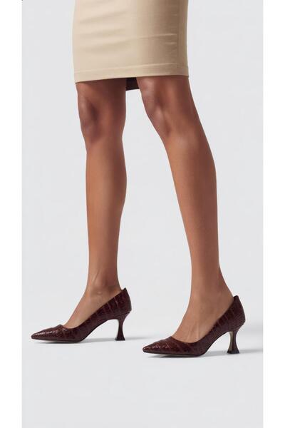 37Numara Mărime mare pentru femei stiletto 41-42-43-44 maro croco