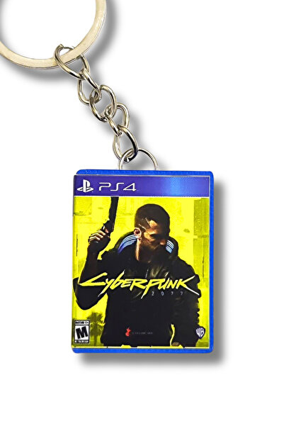 Cosmic Star Cyberpunk 2077 Minyatür Ps4 Oyun Kutusu Anahtarlık