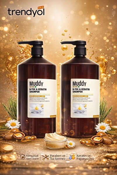 Muddy Onarıcı Ve Besleyici B-tox&keratın Shampoo 1000 Ml 2 Adet