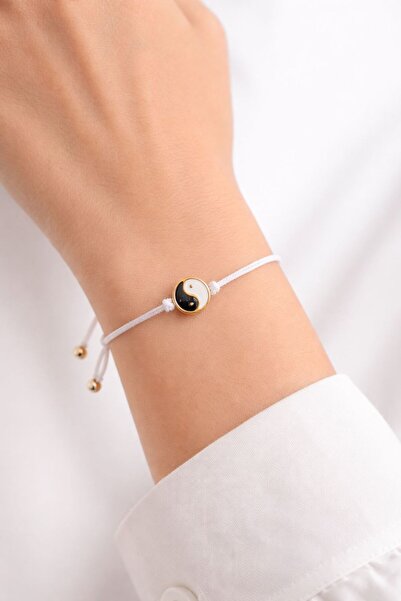 Ka Art Gallery ☯︎ Yin Yang Figürlü Beyaz İpli Ayarlanabilir Bileklik – Minima...